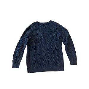 Talbots Women’s Navy Chunky Knit Sweater Size XS | Classic Pullover | Fall